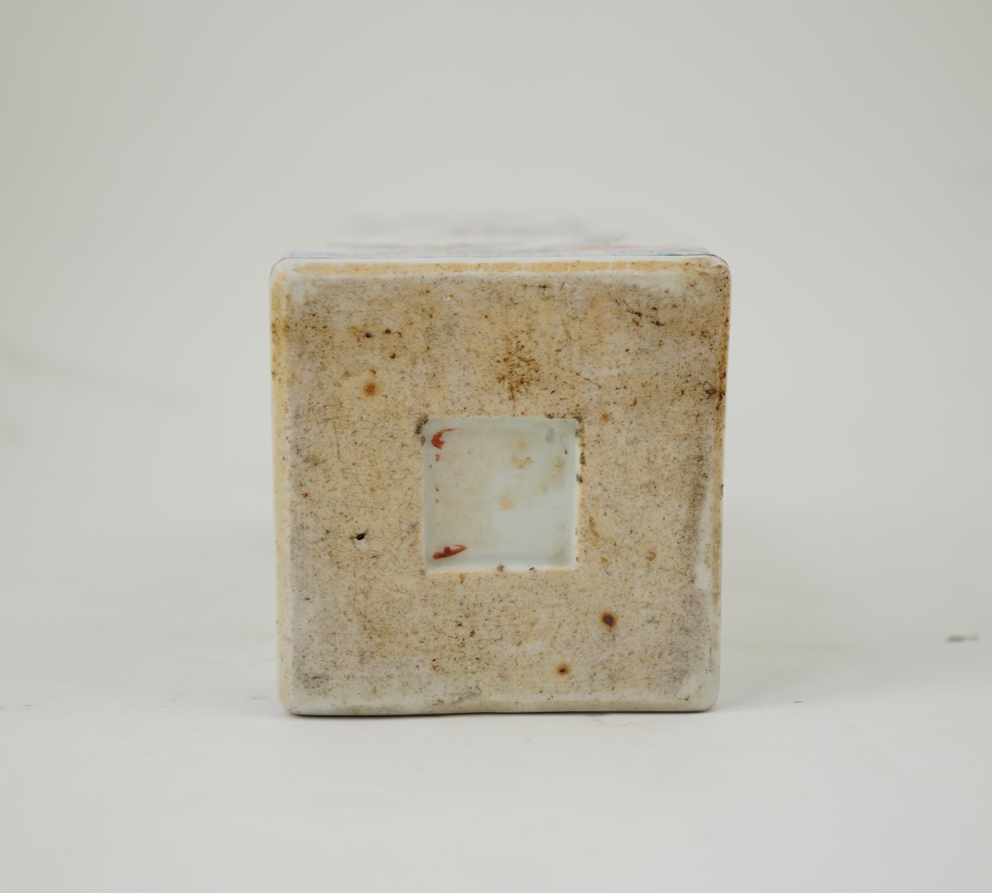A Chinese famille rose square section vase, second half 19th century